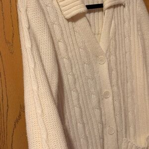 Vintage Sears Cream Cable Knit Cardigan